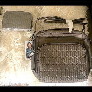 NWT - Lug Ranger shoulder/crossbody bag and Rodeo wallet in Shimmer Walnut